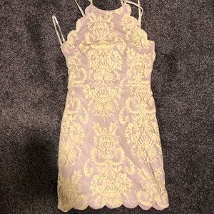 Hello Molly strappy lace sheath cocktail dress